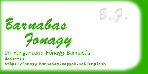 barnabas fonagy business card