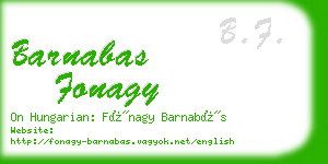 barnabas fonagy business card